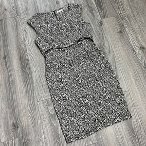 Calvin Klein Black and White Midi Dress